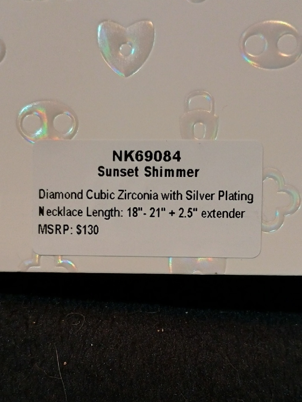 Luxe Layers Silver Double-Layer Necklace Set with CZ Crescent Pendant - Picture 2 of 3